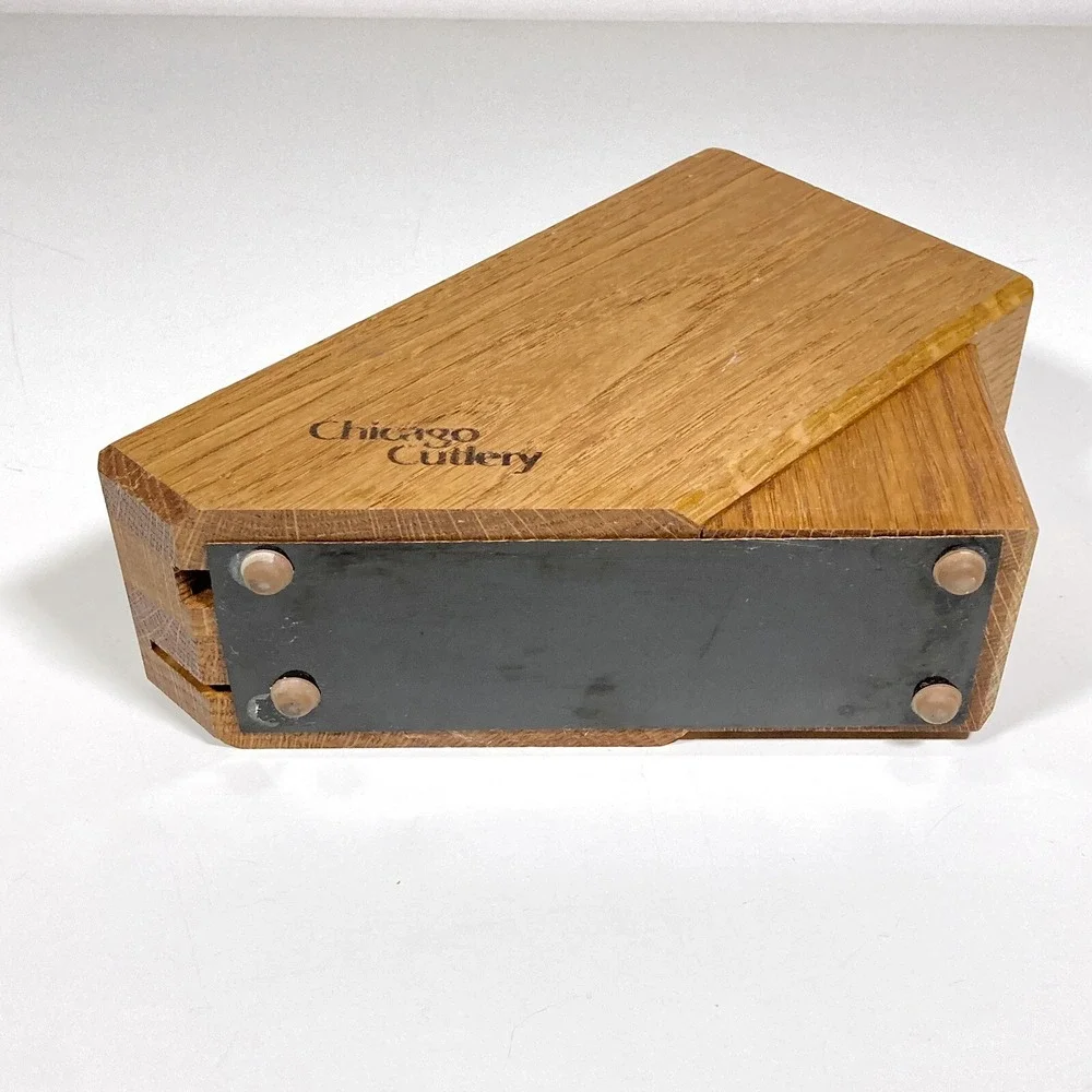 VTG Chicago Cutlery 4 Slot Knife Storage Block 66S, 61S, 100S & Sharpening Steel